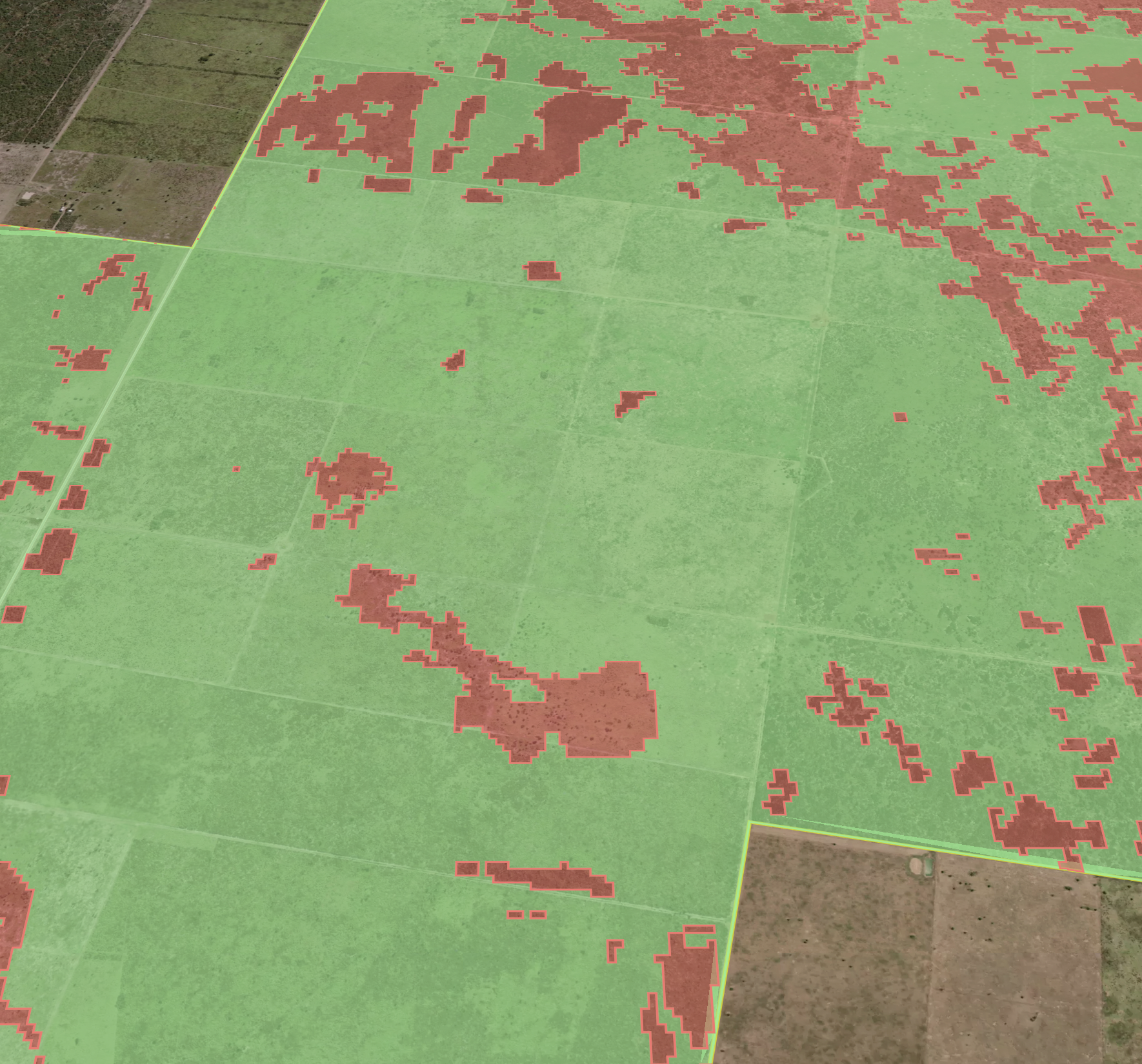 Análisis satelital de elegibilidad — ejemplo de campo en el Gran Chaco